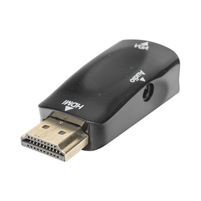 Imagen de Adaptador (Convertidor) HDMI a VGA  / HDMI Macho a VGA Hembra / Resolución 1920x1080 @ 60Hz  / Adaptador de Audio de 3.5 mm / Chapado en Níquel