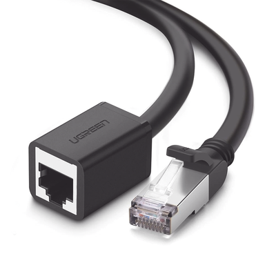 Imagen de Cable de Extensión Cat6 RJ45 F/UTP / Macho a Hembra / 2m / Método de conexión 568B / Velocidad de transmisión 1000Mbps / Ancho de banda del canal 250MHz / Caja de Cobre / Negro