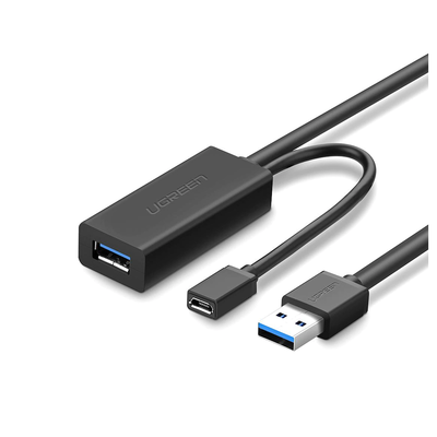 Imagen de Cable de Extensión Activo USB 3.0 con puerto de alimentación Micro USB / 10 Metros / USB 3.0 a 5Gbps / No requiere controlador / Ideal para impresoras, consolas , Webcam, etc.