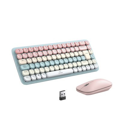 Imagen de PAQUETE DE TECLADO Y MOUSE INALÁMBRICO UGREEN ROSA