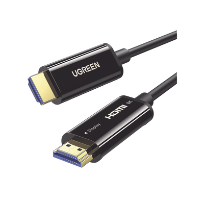 Imagen de Cable HDMI de 10 Metros por Fibra Óptica 8K@60Hz / Fibra de 4 núcleos + Cobre estañado de 7 núcleos / Compatible con HDMI 2.1 / Alta velocidad 18 Gbps / 3D / HDR / Caja de Aleacion Zinc / Premium