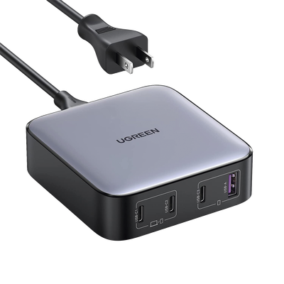 Imagen de Cargador de Escritorio de 100W | 4 Puertos de Carga Rápida | 3 USB-C | 1 USB-A | Tecnología GaN II +SIC | Power Delivery 3.0 | Quick Charge 4.0 | Chip Confiable y Carga Inteligente | Optimiza la Experiencia de Carga