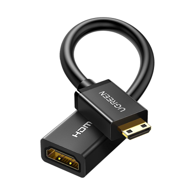 Imagen de Adaptador Mini HDMI a HDMI (HDMI Tipo C)   / 18Gbps / 4K@60Hz / HDR /  Tecnología 3D / ARC / Carcasa PC+ABS / HDCP/ Longitud de 22 cm