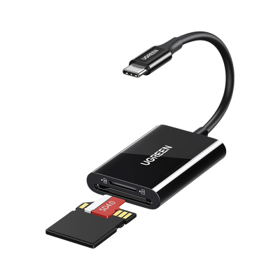 Imagen de Lector de Tarjetas USB-C 3.1 | Soporta Micro-SD (TF) /SD | 5Gbps | 170 MB/s | OTG | Soporta hasta 2TB | Admite intercambio en Caliente | 2 tarjetas simultaneas | Soporta Windows/Mac OS/Linux | Color Negro.