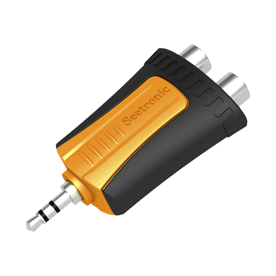 Imagen de Conector Estéreo | 3.5 mm - 2 x conector Hembra RCA | Adaptador de Carcasa de Plástico