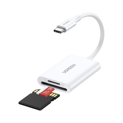 Imagen de Lector de Tarjetas USB-C 3.1 | Soporta Micro-SD (TF) /SD | 5Gbps | 170 MB/s | OTG | Soporta hasta 2TB | Admite intercambio en Caliente | 2 tarjetas simultaneas | Soporta Windows/Mac OS/Linux | Color Blanco