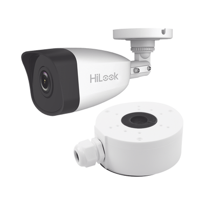 Imagen de KIT DE CÁMARA + MONTAJE / Bala IP 4 Megapixel / 30 mts IR / Exterior IP67 / PoE / WDR 120 dB / Lente 2.8 mm / H.265+