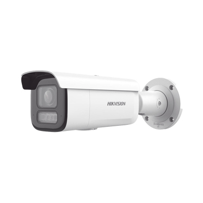 Imagen de [Dual Light + 2 Micrófonos Integrados] Bala IP 4 Megapixel / Lente Mot. 2.8 a 12 mm / 60 mts Luz Blanca + 60 mts IR / ACUSENSE / Exterior IP67 / IK10 / WDR 120 dB / PoE+ / ONVIF / Alarmas I/O / Micro SD / Metal / ACUSEARCH