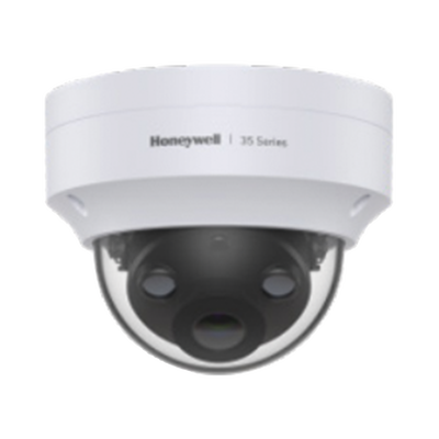 Imagen de Domo IP 5 Megapíxeles / Lente 2.8 mm / 40 mts IR / Ultra Baja Iluminación /  NDAA / ONVIF / IP67 / IK10 / IA (Filtro de Humanos y Vehiculos) / Conteo de Personas / Merodeo / H.265 / PoE / Alarmas I/O / Serie 35 / Honeywell Security