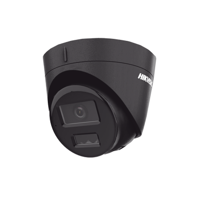 Imagen de [Dual Light] Turret IP 4 Megapixel / Color Negro /  Lente 2.8 mm / 30 mts IR + 30 mts Luz Blanca / Micrófono Integrado / ACUSENSE Lite / Exterior IP67 / H.265 / PoE / ONVIF / Micro SD