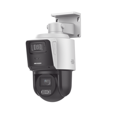 Imagen de [TandemVu] PTZ IP 4 Megapixel con Cámara Panoramica 4 Megapixel / 4X Zoom / Dual Light (40 mts IR + 30 mts Luz Blanca) / ACUSENSE / IP66  / PoE+ / DARKFIGHTER / Micro SD / Incluye Base para Techo o Pared