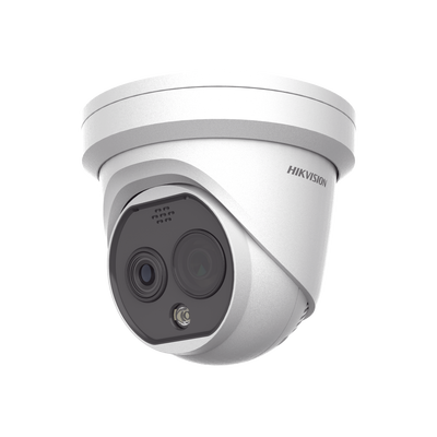 Imagen de Turret IP Dual / Térmica 2.1 mm (256 x 192) / Óptico 2.2 mm (4 Megapixel) / Termométrica / Detección de Temperatura / PoE /Exterior IP66 / Sirena y Luz Intermitente Integrada / MicroSD