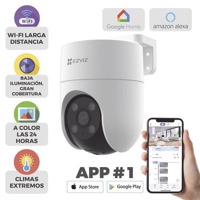 Imagen de Camara PT WiFi / 2 Megapixel /  Cobertura 360° / Detección humana / Seguimiento Inteligente / Sirena / Luz Parpadeante / Colores en Oscuridad / Micro SD / Audio de Dos Vías / Exterior Con Protección