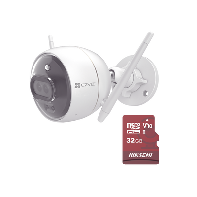 Imagen de Kit de Camara WiFi y Memoria Micro SD / Incluye 1 Pieza C3X y 1 Memoria MicroSD 32GB / Audio de Dos Vías / Colores en Oscuridad / Detección Humana y de Vehículo