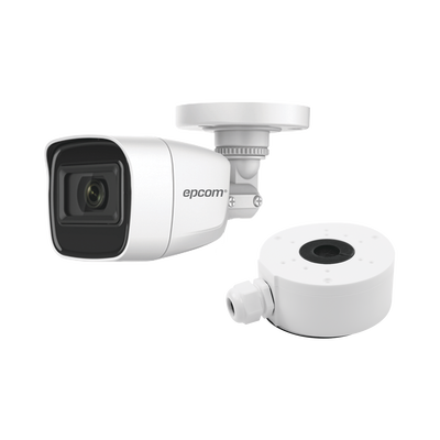 Imagen de KIT DE CÁMARA + MONTAJE / Cámara Bala TURBOHD 2 Megapixel (1080p) / Gran Angular 106° / Lente 2.8 mm / 25 mts IR EXIR / Exterior IP66 / 4 Tecnologías / dWDR