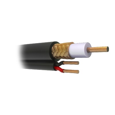 Imagen de Bobina de 305 metros de Cable Coaxial RG59 Siamés, Malla de Cobre, HECHO EN MÉXICO, Optimizado para HD. Aplicación para intemperie.  ( Forro grabado con la marca SYSCOM )