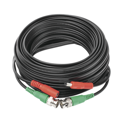 Imagen de Cable coaxial ( BNC RG59 ) + Alimentación / SIAMÉS / 10 Metros / 100 % COBRE / Para Cámaras 4K  / Uso interior y exterior