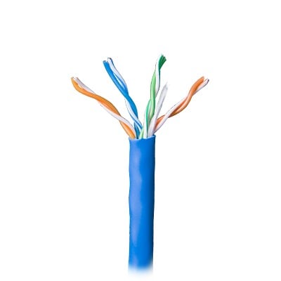 Imagen de Bobina de 305 Metros Cable Par Trenzado Nivel 5 (CAT 5e) / CMR / Color Azul / 4 Pares de Conductores Sólidos de Cobre AWG 24 / Para Aplicaciones de CCTV, Redes de datos, IP Megapixel, Control RS485