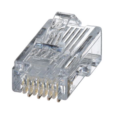 Imagen de Plug RJ45 Cat5e, Para Cable UTP de Calibres 24-26 AWG, Chapado en Oro de 50 micras, Paquete de 100 piezas