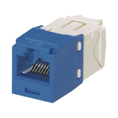 Imagen de Conector Jack RJ45 Estilo TG, Mini-Com, Categoría 6, de 8 posiciones y 8 cables, Color Azul