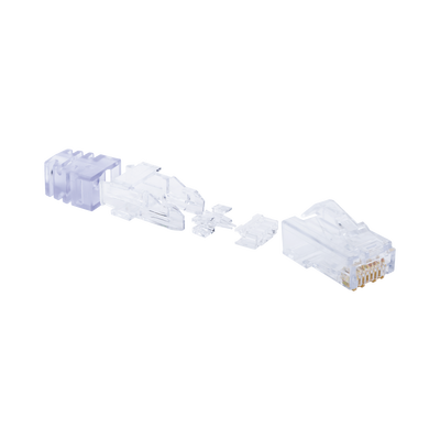 Imagen de Plug RJ45 Cat6, Para Cable UTP de Calibre 23-24 AWG, Chapado en Oro de 50 micras, Paquete de 100 piezas