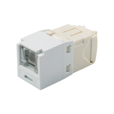 Imagen de Conector Jack RJ45 Estilo TG con Ventana, Mini-Com, Categoría 6, de 8 posiciones y 8 cables, Color Blanco