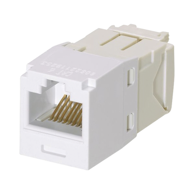 Imagen de Conector Jack RJ45 Estilo TG, Mini-Com, Categoría 6, de 8 posiciones y 8 cables, Color Blanco