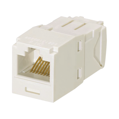 Imagen de Conector Jack RJ45 Estilo TG, Mini-Com, Categoría 6, de 8 posiciones y 8 cables, Color Blanco Mate