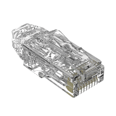 Imagen de Plug RJ45 Cat6/6A, Para Cable UTP de Calibre 28 AWG, Chapado en Oro de 50 micras, Paquete de 100 piezas