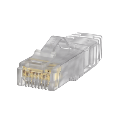 Imagen de Plug RJ45 Cat6A, Para Cable UTP de Calibre 23-24 AWG, Chapado en Oro de 50 micras, Paquete de 100 piezas