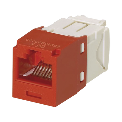 Imagen de Conector Jack RJ45 Estilo TG, Mini-Com, Categoría 6, de 8 posiciones y 8 cables, Color Rojo