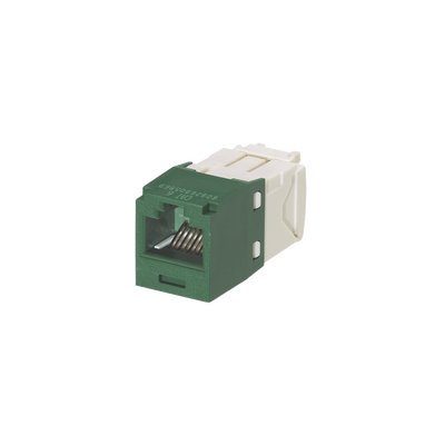 Imagen de Conector Jack RJ45 Estilo TG, Mini-Com, Categoría 6, de 8 posiciones y 8 cables, Color Verde