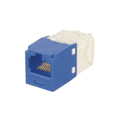 Imagen de Conector Jack RJ45 Estilo TG con Llaveado Azul, Mini-Com, Categoría 6, de 8 posiciones y 8 cables