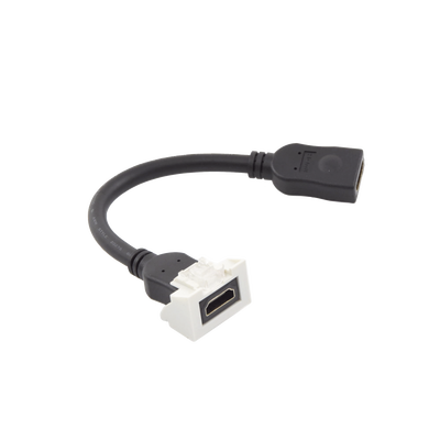 Imagen de Adaptador HDMI con Pigtail Hembra-Hembra, Para vídeo 720, 1080p, 4K UHD Compatible con Faceplates MAX Siemon de 2 salidas, Color Blanco