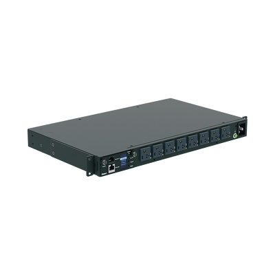 Imagen de PDU Switchable y Monitoreable por Toma (MS) para Distribución de Energía, Enchufe de Entrada NEMA 5-15P, Con 8 Salidas 5-20R, Horizontal 19in, 120 Vca, 15 Amp, 1UR