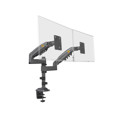 Imagen de Montaje de Escritorio articulado para 2 monitores de 17 a 27" /  Soporta hasta 9kg por monitor / Vesa 75 x 75 / 100 x 100 / Acero / Rotación: 360°