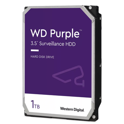 Imagen de Disco Duro Purple de 1 TB / 5400 RPM / Optimizado para Soluciones de Videovigilancia / Uso 24-7 / 3 Años de Garantia