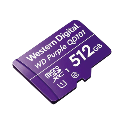 Imagen de Memoria microSD de 512 GB PURPLE, Especializada Para Videovigilancia, 10 VECES MAYOR DURACIÓN, 3 AÑOS DE GARANTIA