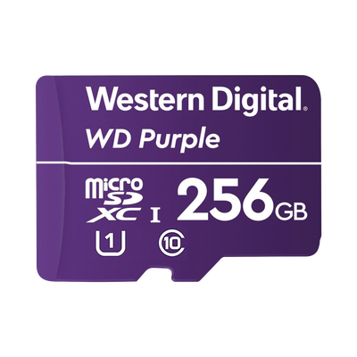 Imagen de Memoria microSD de 256 GB PURPLE, Especializada Para Videovigilancia, 10 VECES MAYOR DURACIÓN, 3 AÑOS DE GARANTIA