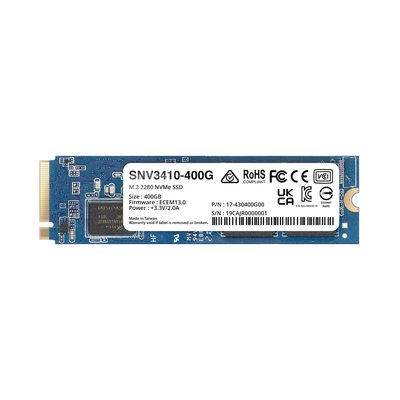 Imagen de SSD 400GB NVMe M.2 2280, diseñada para Synology NAS con ranuras M.2 integradas