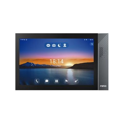 Imagen de Monitor IP/SIP para interior con Android, Wi-Fi, Bluetooth, Pantalla táctil de 10.1", audio de 2 vías, PoE, 8 interfaces de entrada de alarma.