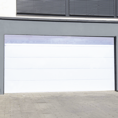 Imagen de Puerta de Garage de Alta Calidad / Linea Central / Color Blanco 16X9 pies,  AISLADA, Estilo Americana.