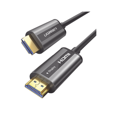 Imagen de Cable HDMI de 50 Metros por Fibra Óptica 4K@60Hz | Fibra de 4 núcleos + Cobre estañado de 7 núcleos | Compatible con HDMI 2.0 | Alta velocidad 18 Gbps | 3D | HDR | Carcasa de  Zinc | Premium | 2 Años de Garantía.