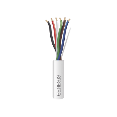 Imagen de Bobina de 305 Metros / Cable de Cobre / 6 x 18 AWG  / Para Interior / Color Blanco / Para Aplicaciones de Alarmas de Intrusión/Control de Acceso/ Automatización / Interfonos y Tv Porteros