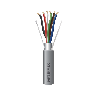 Imagen de Bobina de 305 Metros de Cable / 6 x 22 AWG Blindado / Color Gris / Para Aplicaciones de Audio, Seguridad y Control