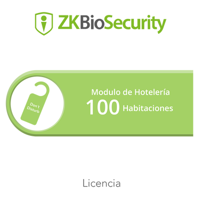 Imagen de Licencia para ZKBiosecurity para modulo de hoteleria para 100 habitaciones