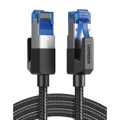 Imagen de Cable Ethernet Cat8 CLASSâ… F/FTP Redondo con Malla de Nylon 1 Metro