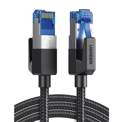 Imagen de Cable Ethernet Cat8 CLASSâ… F/FTP Redondo con Malla de Nylon 5 Metros