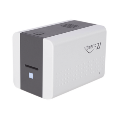 Imagen de Impresora de Tarjetas Semi- automática SMART21 / Ingreso de Tarjetas Manual/Incluye Ribbon, Software y 100 Tarjetas PVC