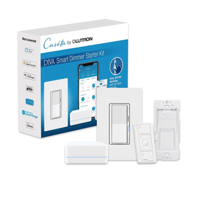 Imagen de (Caseta Wireless) Kit Hub controlador, atenuador, control remoto PICO, base de pared y tapa.